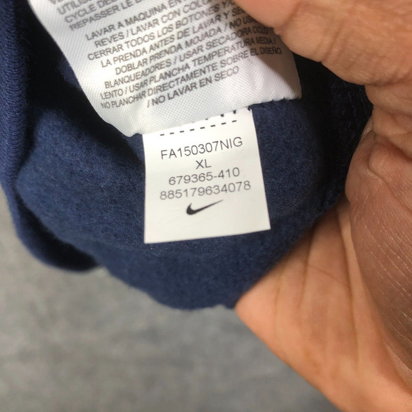 Nike Club Swoosh Full-Zip Hoodie Blue Size XL Style 679365-410 Logo Swoosh - Picture 7 of 12